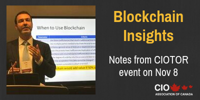 Blockchain Insights from CIOTOR Event Nov 8