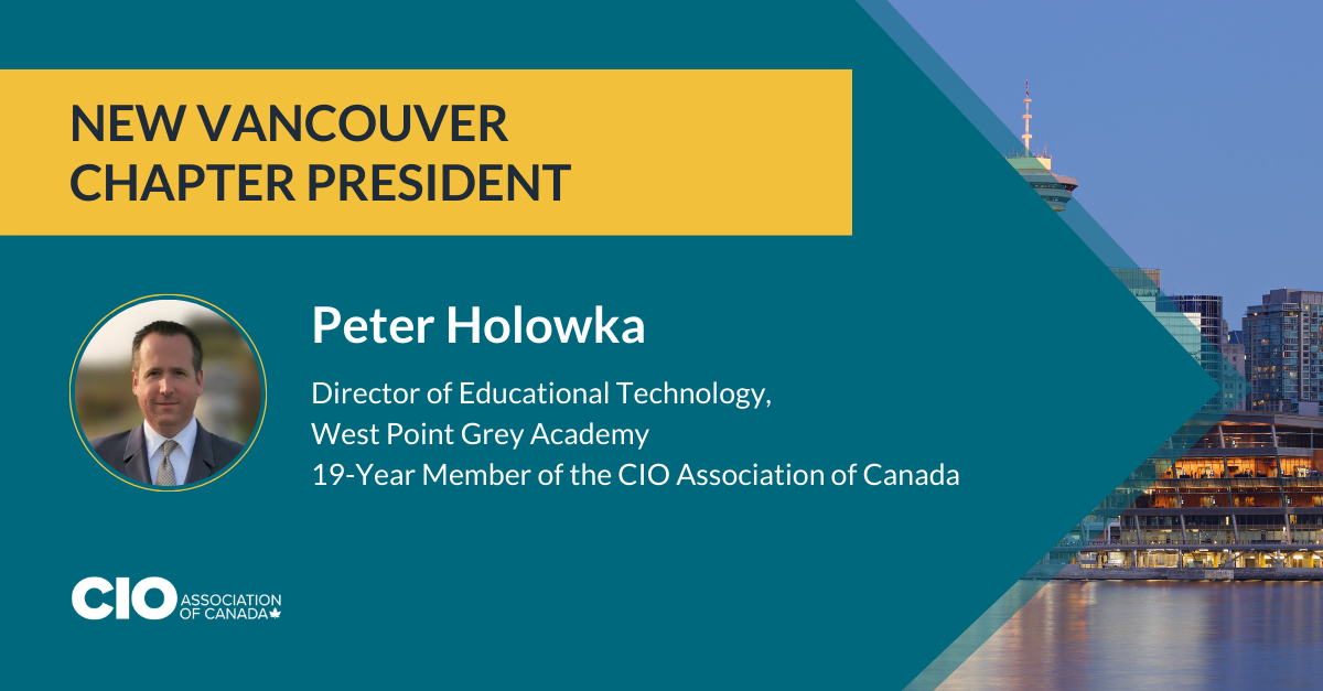 Welcome Peter Holowka, New Vancouver Chapter President
